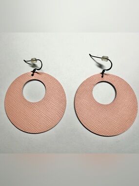 Nickel & Suede Pink Hoop Earrings - Nova Style